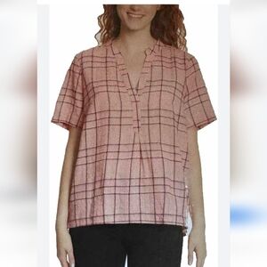 Gloria Vanderbilt Pink Checkered Women's Blouse